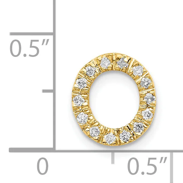 Goldiacom Charm Necklaces 14k Diamond Initial O Charm