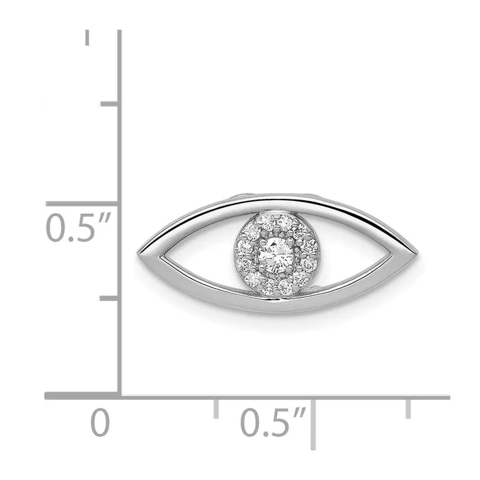 Goldiacom Earrings 14k White Gold 18ct Diamond Evil Eye Chain Slide