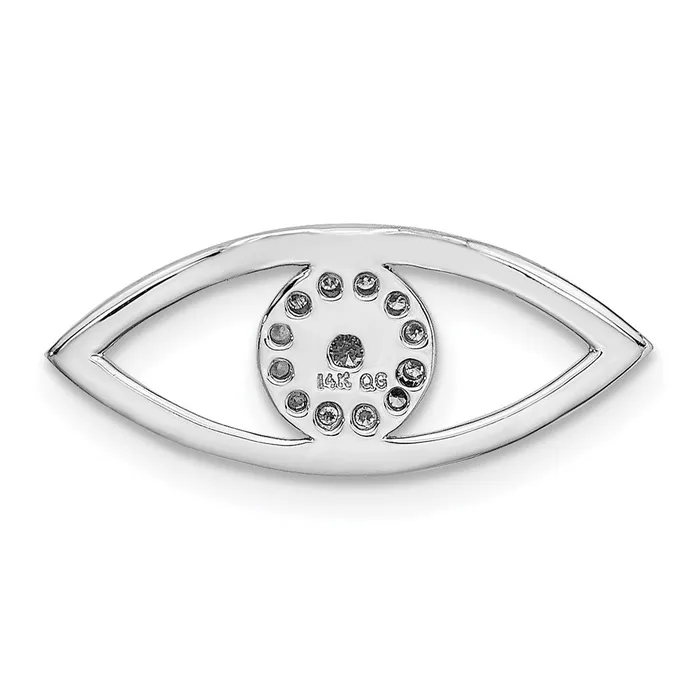 Goldiacom Earrings 14k White Gold 18ct Diamond Evil Eye Chain Slide