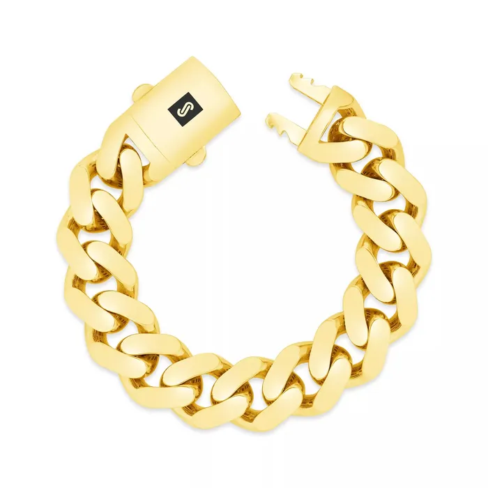 Goldiacom Necklaces 10k Yellow Gold Royal Monaco Miami Cuban Link 9mm Chain Pendant Necklace 30