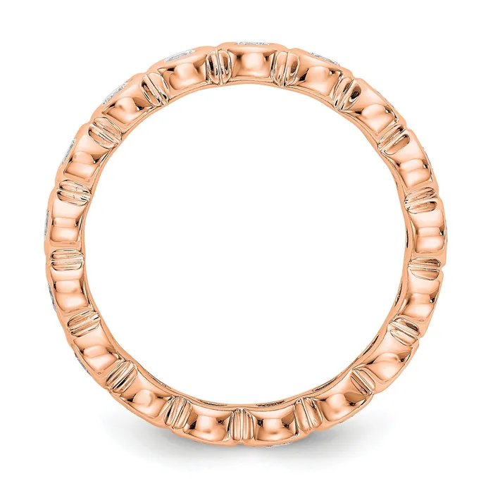 Goldiacom Rings 1 Ct Bezel Set Diamond Eternity Wedding Band Ring in 14k Rose Pink Gold Goldiacom Rings 1 Ct Bezel Set Diamond Eternity Wedding Band Ring in 14k Rose Pink Gold
