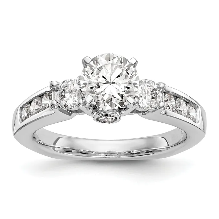 Goldiacom Rings 14K White Gold 3 Stone Simulated Diamond Engagement Ring Goldiacom Rings 14K White Gold 3 Stone Simulated Diamond Engagement Ring
