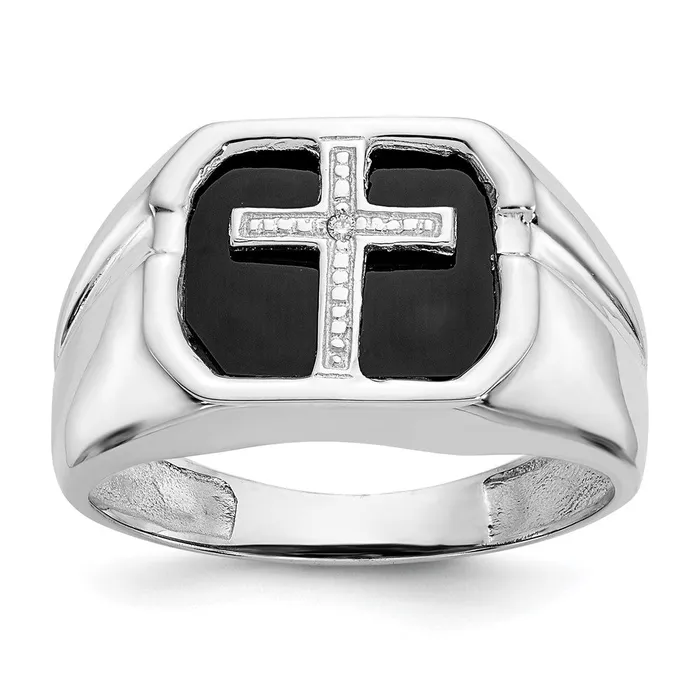 Goldiacom Rings 14k White Gold A Real Diamond mens ring