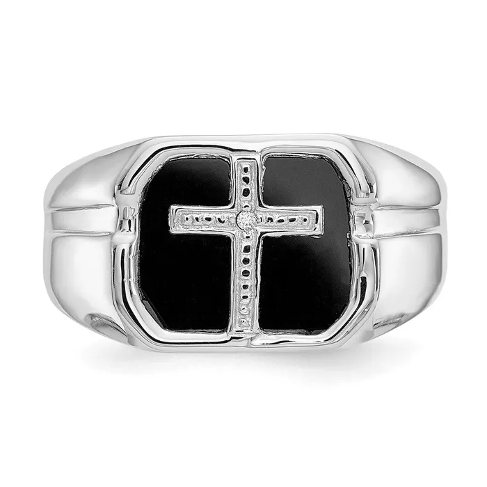 Goldiacom Rings 14k White Gold A Real Diamond mens ring