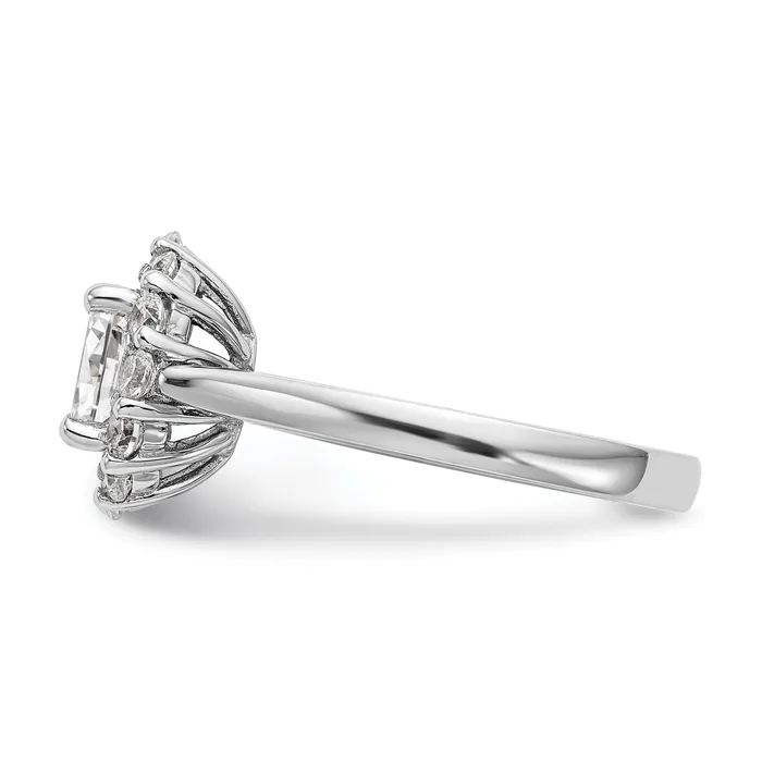 Goldiacom Rings 14k White Gold Oval Halo Engagement Simulated Diamond Ring Goldiacom Rings 14k White Gold Oval Halo Engagement Simulated Diamond Ring
