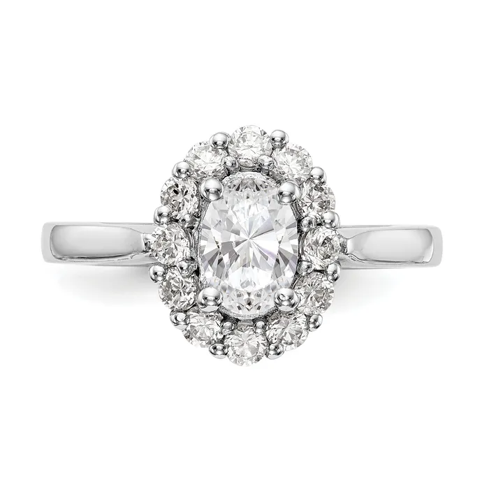 Goldiacom Rings 14k White Gold Oval Halo Engagement Simulated Diamond Ring Goldiacom Rings 14k White Gold Oval Halo Engagement Simulated Diamond Ring