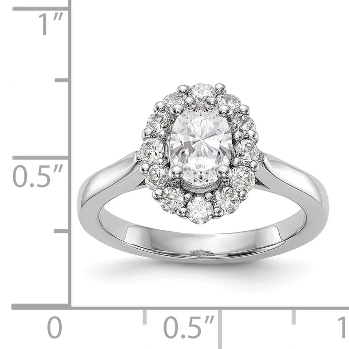 Goldiacom Rings 14k White Gold Oval Halo Engagement Simulated Diamond Ring Goldiacom Rings 14k White Gold Oval Halo Engagement Simulated Diamond Ring