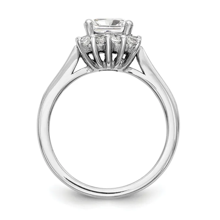 Goldiacom Rings 14k White Gold Princess Halo Engagement Simulated Diamond Ring Goldiacom Rings 14k White Gold Princess Halo Engagement Simulated Diamond Ring