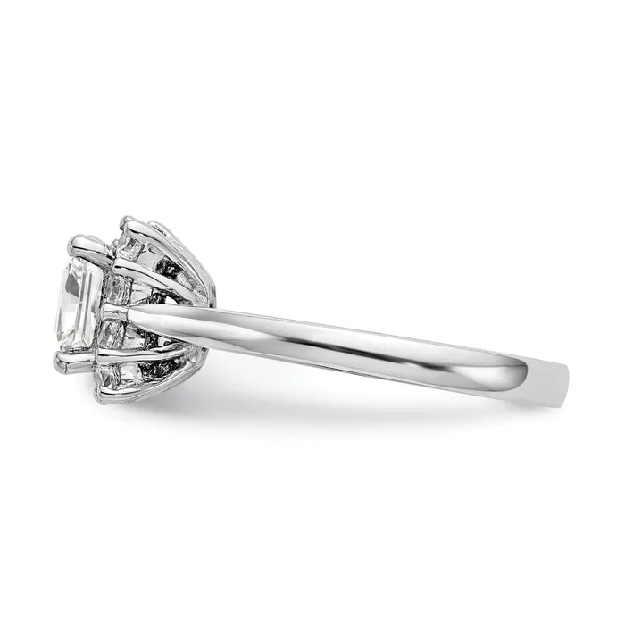 Goldiacom Rings 14k White Gold Princess Halo Engagement Simulated Diamond Ring Goldiacom Rings 14k White Gold Princess Halo Engagement Simulated Diamond Ring