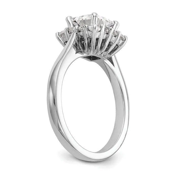 Goldiacom Rings 14k White Gold Princess Halo Engagement Simulated Diamond Ring Goldiacom Rings 14k White Gold Princess Halo Engagement Simulated Diamond Ring