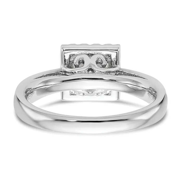 Goldiacom Rings 14k White Gold Princess Halo Simulated Diamond Engagement Ring Goldiacom Rings 14k White Gold Princess Halo Simulated Diamond Engagement Ring