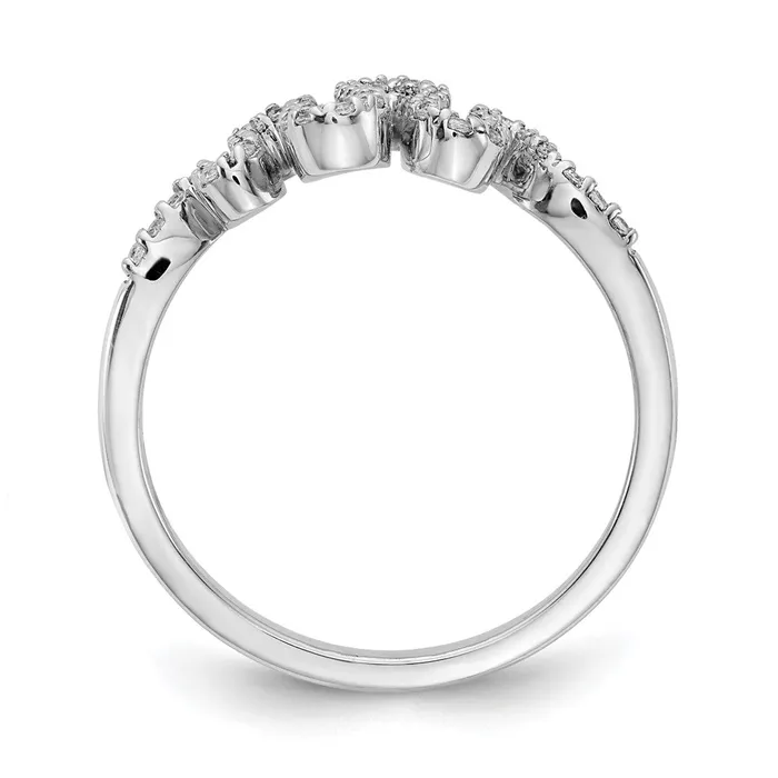Goldiacom Rings 14k White Gold Real Diamond Fancy Ring