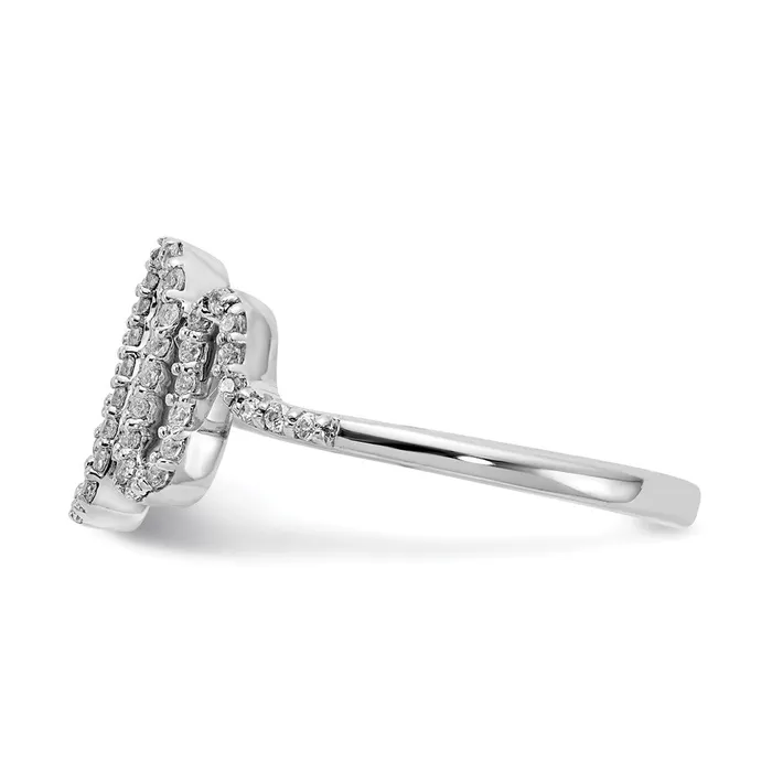 Goldiacom Rings 14k White Gold Real Diamond Fancy Ring