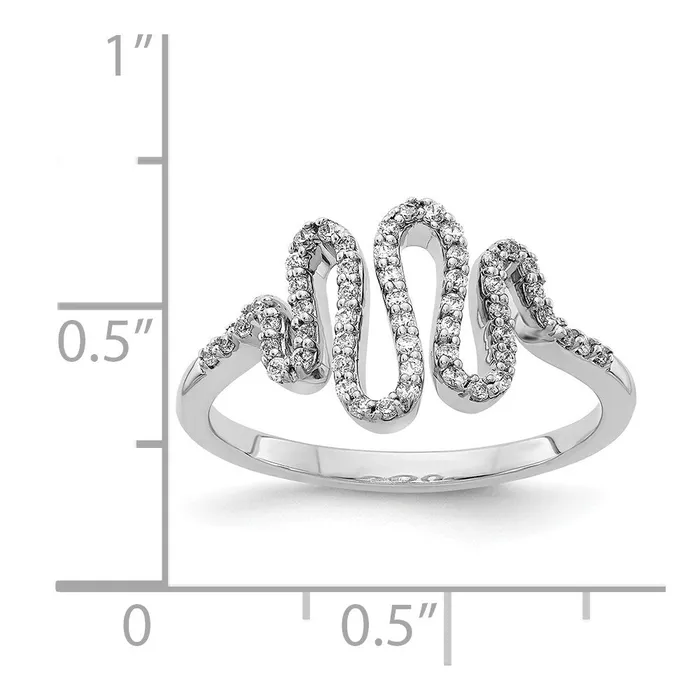 Goldiacom Rings 14k White Gold Real Diamond Fancy Ring
