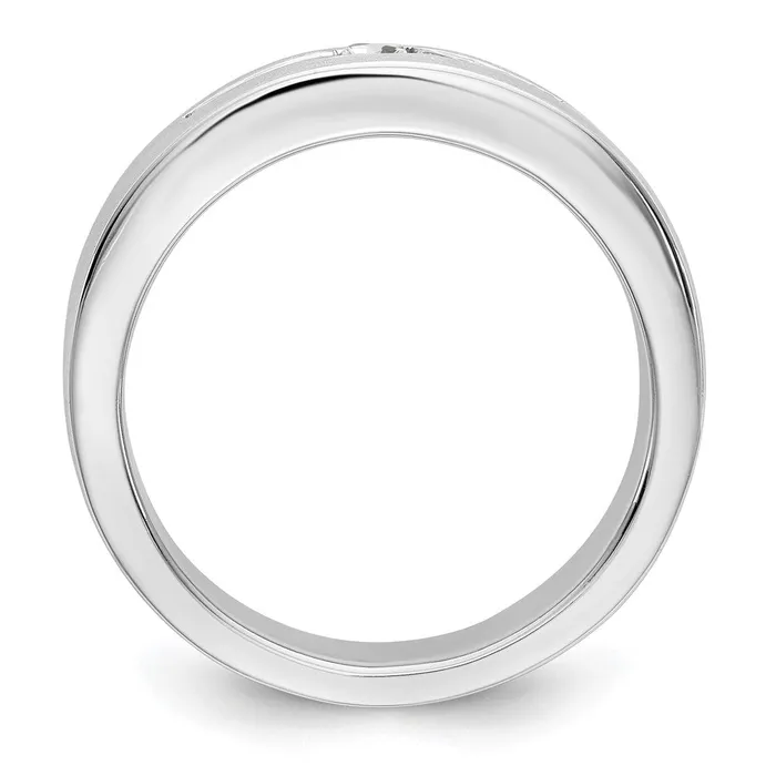 Goldiacom Rings 14K White Gold Real Diamond Mens Band