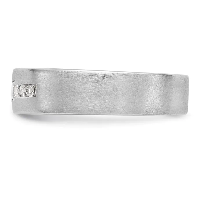 Goldiacom Rings 14K White Gold Real Diamond Mens Band