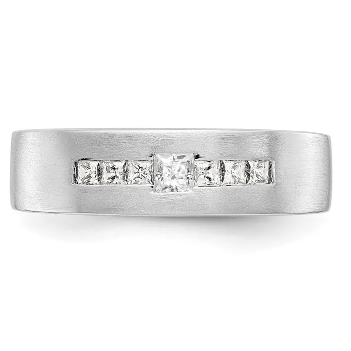 Goldiacom Rings 14K White Gold Real Diamond Mens Band