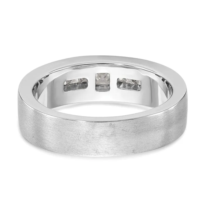 Goldiacom Rings 14K White Gold Real Diamond Mens Band