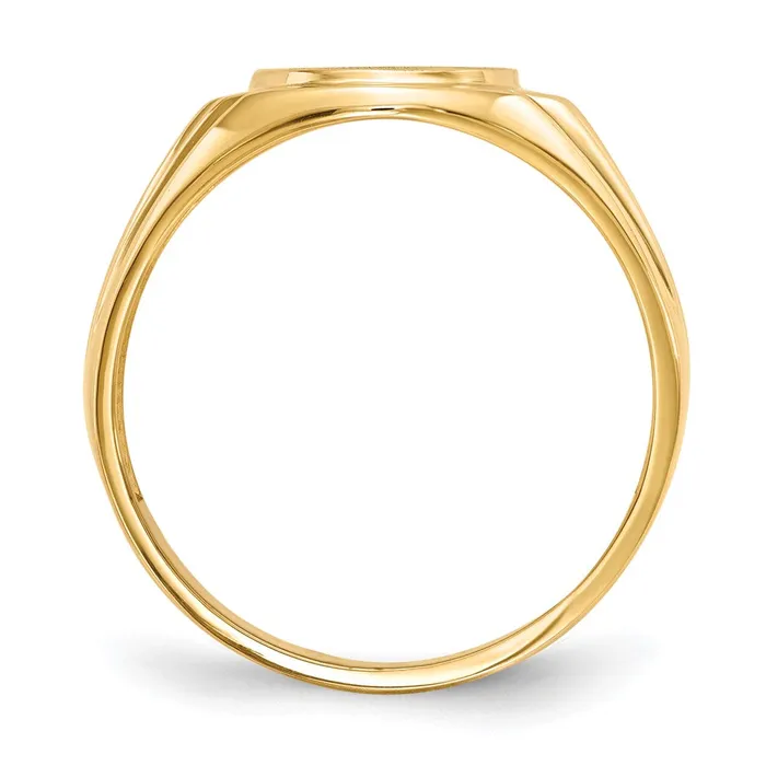 Goldiacom Rings 14K Yellow Gold 135x100mm Open Back A Real Diamond Mens Signet Ring