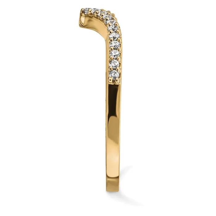 Goldiacom Rings 14K Yellow Gold Real Diamond V Ring