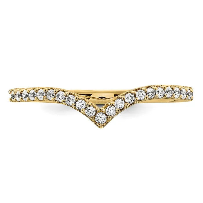Goldiacom Rings 14K Yellow Gold Real Diamond V Ring