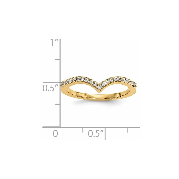 Goldiacom Rings 14K Yellow Gold Real Diamond V Ring