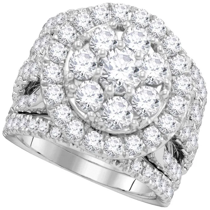 Goldiacom Rings 40 Ct Round Cut Diamond Bridal Engagement Ring Set in 14K White Gold Goldiacom Rings 40 Ct Round Cut Diamond Bridal Engagement Ring Set in 14K White Gold