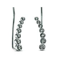 Goldia Earrings 017 CT TW Journey Diamond Crawler Earrings in Sterling Silver
