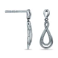 Goldia Earrings 02 CT TW Diamond Infinity Drop Earrings in Sterling Silver