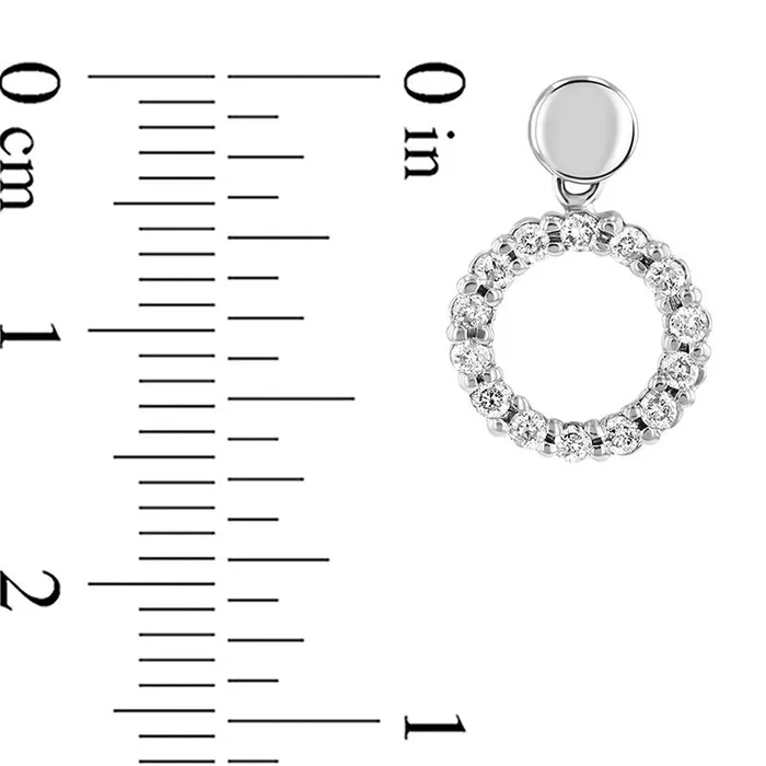 Goldia Earrings 05 CT TW Diamond Open Circle Drop Earrings in 14K White Gold Goldia Earrings 05 CT TW Diamond Open Circle Drop Earrings in 14K White Gold