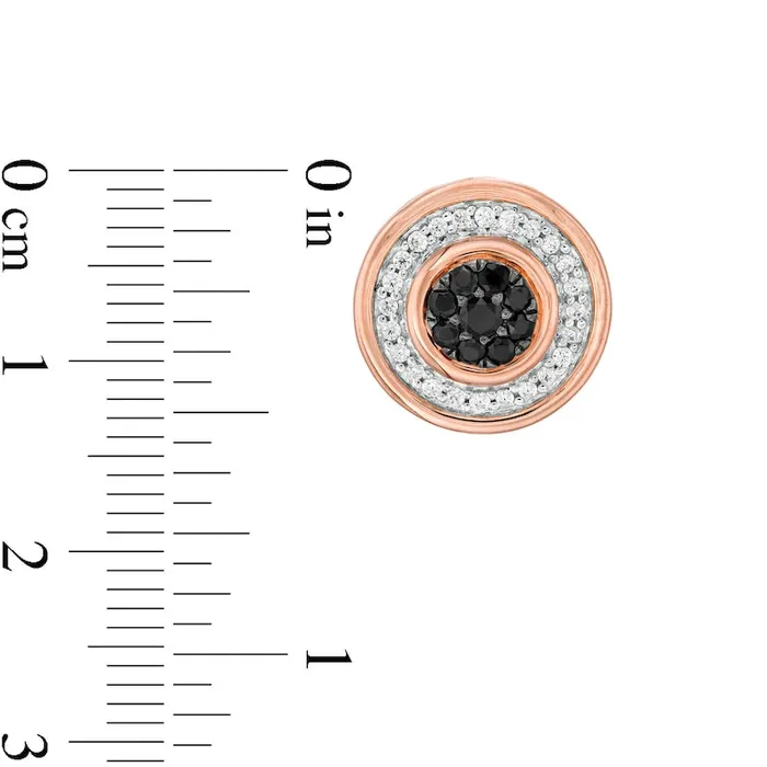 Goldia Earrings 05 CT TW Enhanced Black Composite and White Diamond Frame Stud Earrings in 10K Rose Gold Goldia Earrings 05 CT TW Enhanced Black Composite and White Diamond Frame Stud Earrings in 10K Rose Gold