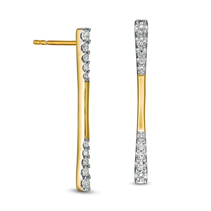 Goldia Earrings 05 CT TW Journey Diamond Linear Drop Earrings in 10K Gold Goldia Earrings 05 CT TW Journey Diamond Linear Drop Earrings in 10K Gold
