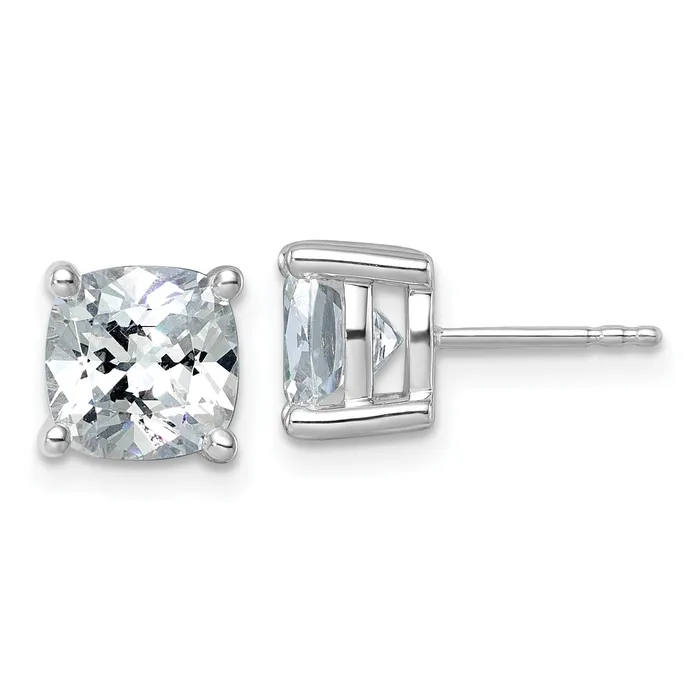 Goldia Earrings 14k White Gold 5 ctw Lab Grown Diamond VSSI G Cushion 4 Prong Heavy Wt Stud Earrings Goldia Earrings 14k White Gold 5 ctw Lab Grown Diamond VSSI G Cushion 4 Prong Heavy Wt Stud Earrings