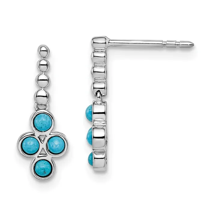 Goldia Earrings 14k White Gold Turquoise Earrings