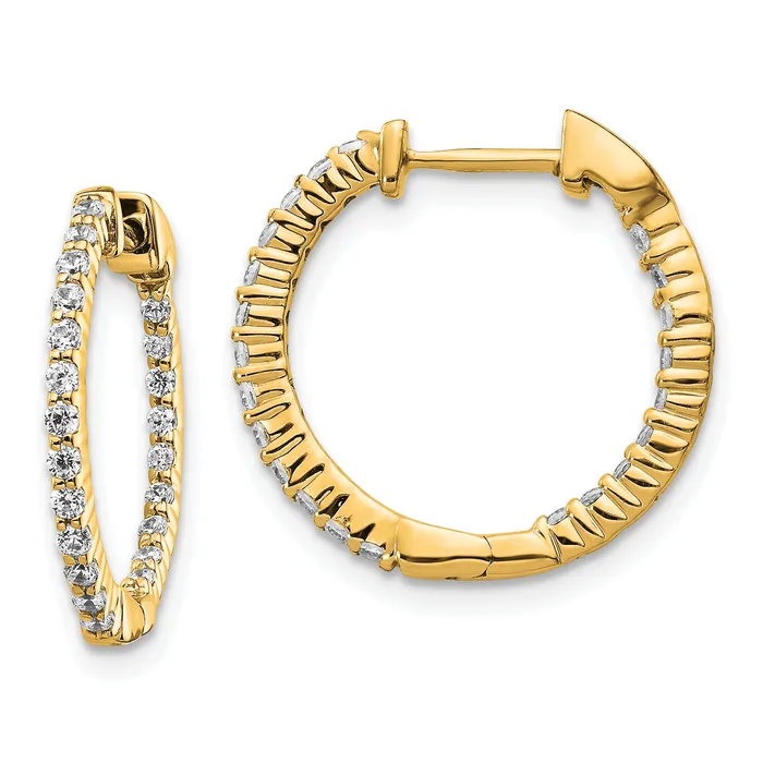 Goldia Earrings 14k Yellow Gold 12 Ct Lab Grown Diamond VSSI G In and Out Hoop Earrings Goldia Earrings 14k Yellow Gold 12 Ct Lab Grown Diamond VSSI G In and Out Hoop Earrings