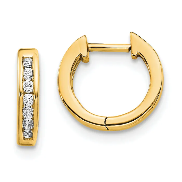 Goldia Earrings 14k Yellow Gold 18 Ct Lab Grown Diamond VSSI G Hinged Hoop Earrings Goldia Earrings 14k Yellow Gold 18 Ct Lab Grown Diamond VSSI G Hinged Hoop Earrings