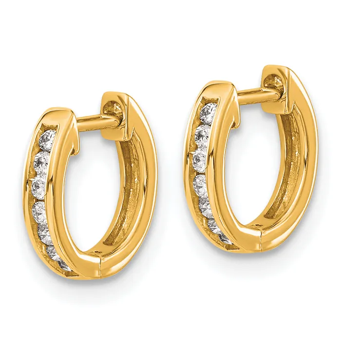 Goldia Earrings 14k Yellow Gold 18 Ct Lab Grown Diamond VSSI G Hinged Hoop Earrings