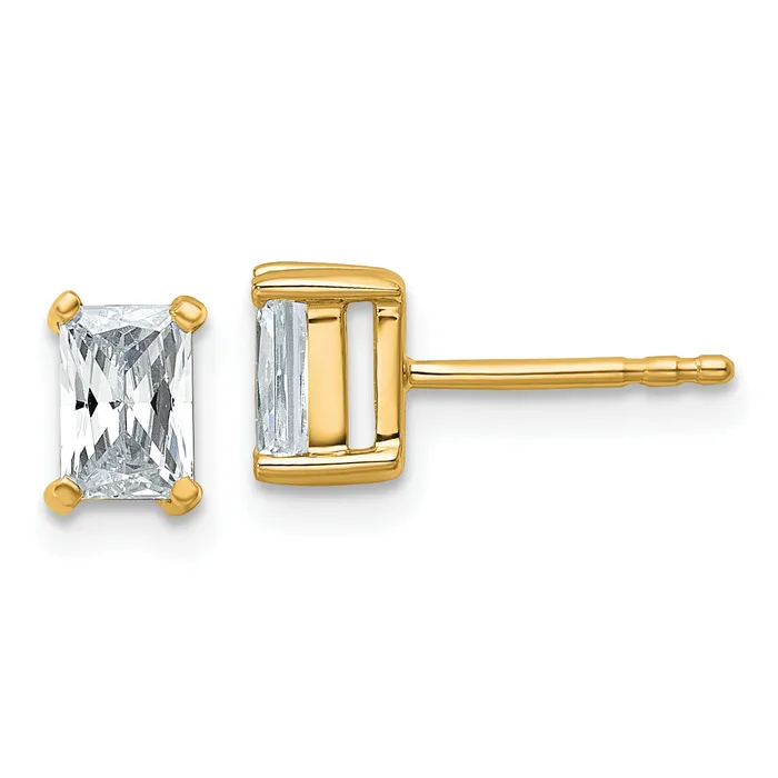 Goldia Earrings 14k Yellow Gold 1 ctw Certified Lab Grown Diamond VSSI G Radiant 4 Prong Heavy Wt Stud Earrings Goldia Earrings 14k Yellow Gold 1 ctw Certified Lab Grown Diamond VSSI G Radiant 4 Prong Heavy Wt Stud Earrings