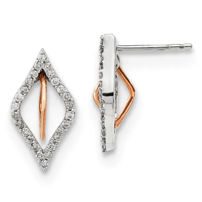 Goldia Earrings 14k Yellow Gold WhiteRose Gold Real Diamond Earrings
