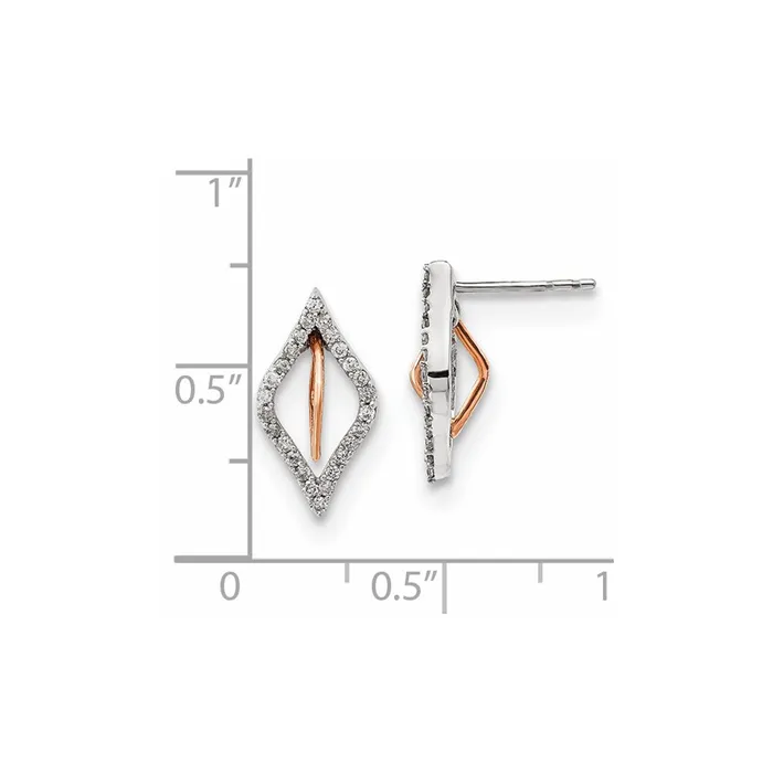 Goldia Earrings 14k Yellow Gold WhiteRose Gold Real Diamond Earrings
