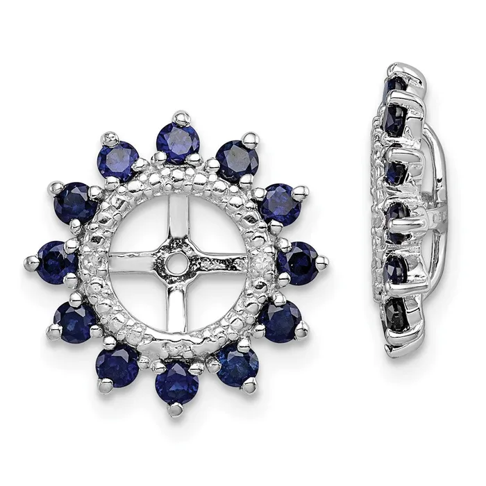 Goldia Earrings Sterling Silver Rhodium Diamond u0026 Created Sapphire Earring Jacket Goldia Earrings Sterling Silver Rhodium Diamond u0026 Created Sapphire Earring Jacket