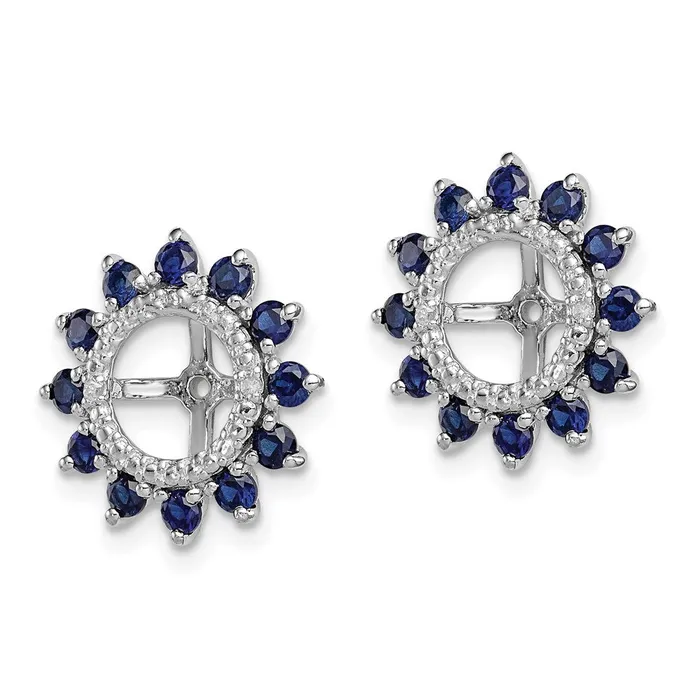 Goldia Earrings Sterling Silver Rhodium Diamond u0026 Created Sapphire Earring Jacket