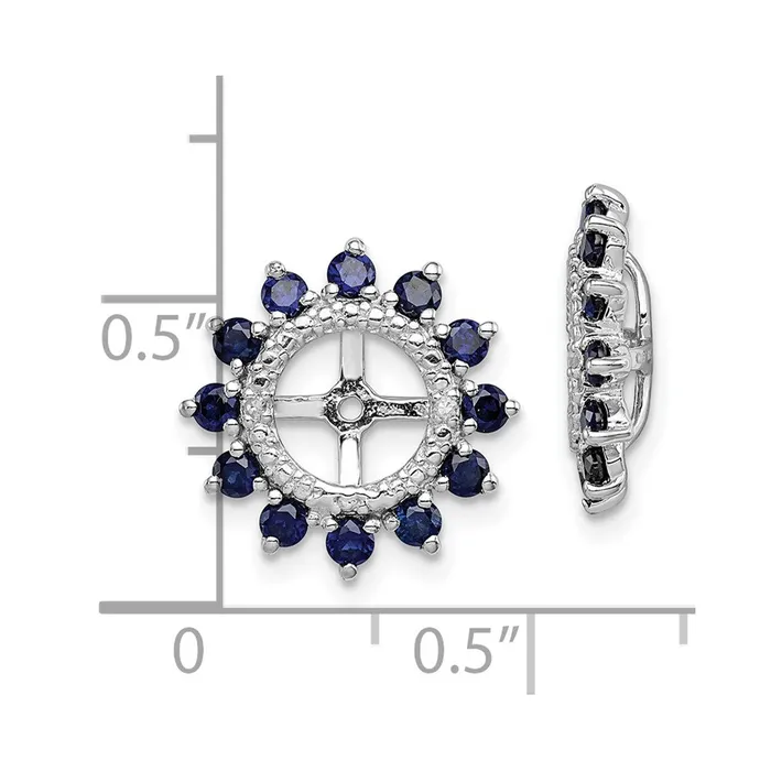 Goldia Earrings Sterling Silver Rhodium Diamond u0026 Created Sapphire Earring Jacket