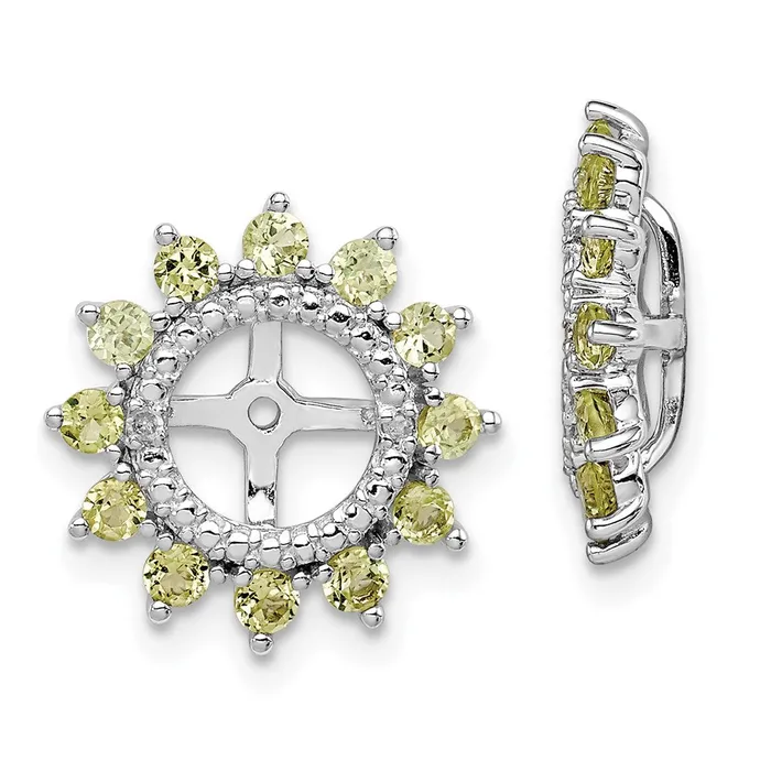 Goldia Earrings Sterling Silver Rhodium Diamond u0026 Peridot Earring Jacket Goldia Earrings Sterling Silver Rhodium Diamond u0026 Peridot Earring Jacket