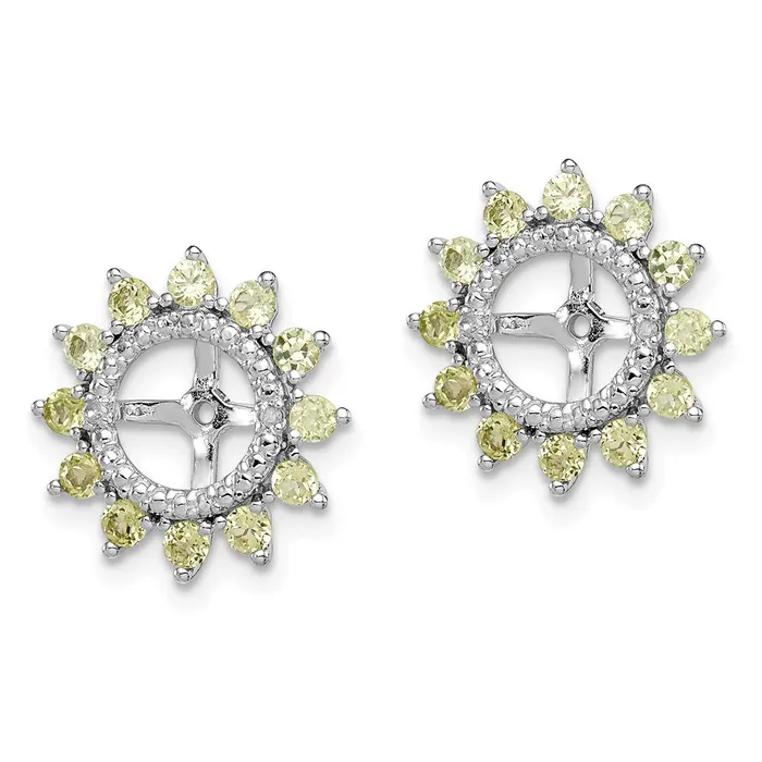 Goldia Earrings Sterling Silver Rhodium Diamond u0026 Peridot Earring Jacket
