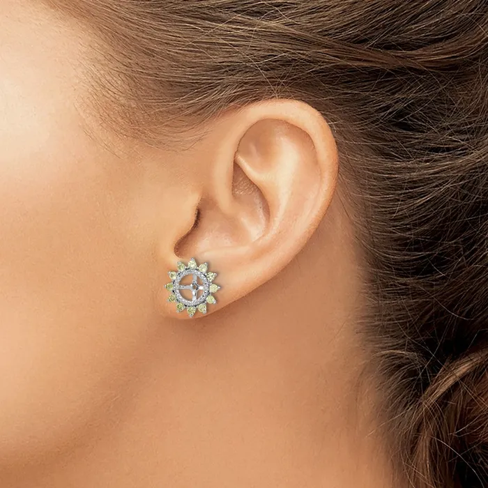 Goldia Earrings Sterling Silver Rhodium Diamond u0026 Peridot Earring Jacket