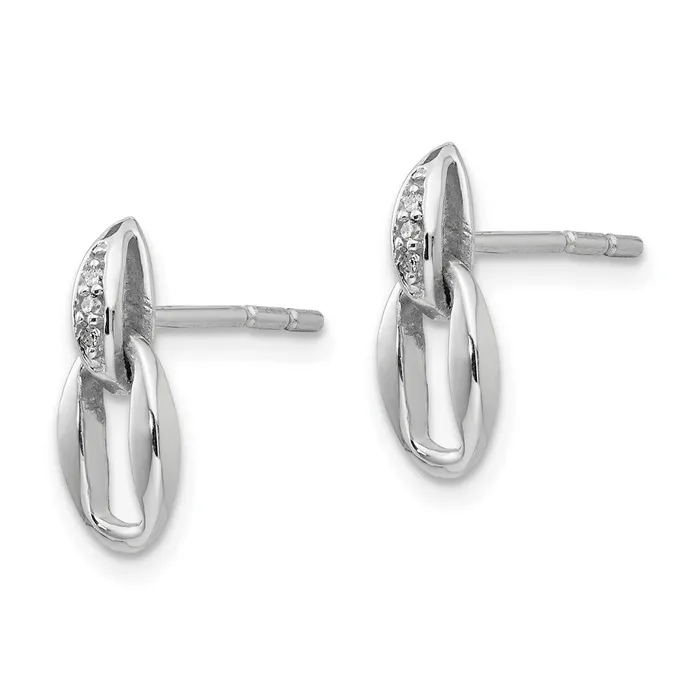 Goldia Earrings White Ice Sterling Silver Rhodiumplated Open Oval Diamond Post Dangle Earrings