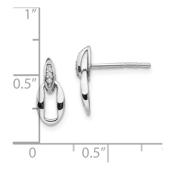 Goldia Earrings White Ice Sterling Silver Rhodiumplated Open Oval Diamond Post Dangle Earrings