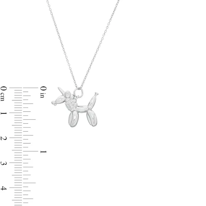 Goldia Necklaces 007 CT TW Natural Diamond Balloon Unicorn Pendant in Sterling Silver Goldia Necklaces 007 CT TW Natural Diamond Balloon Unicorn Pendant in Sterling Silver
