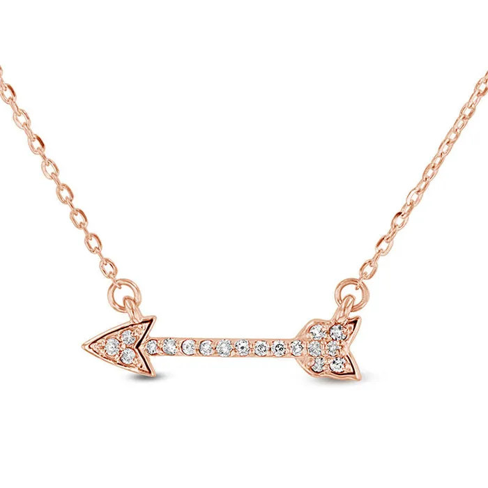 Goldia Necklaces 01 CT TW Natural Diamond Arrow Necklace in 14K Rose Gold Goldia Necklaces 01 CT TW Natural Diamond Arrow Necklace in 14K Rose Gold